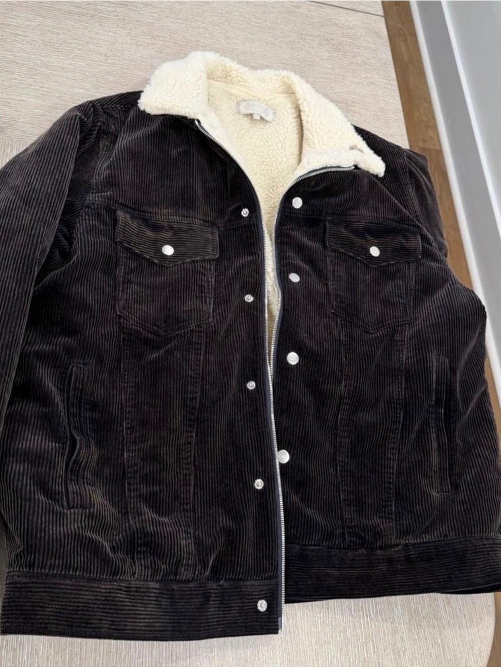 Kith Dark Brown Corduroy Sherpa-Lined Shirt Jacket
